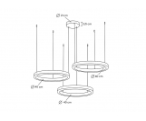 Lampa wisząca RING 40 + 40 + 40 złota na jednej podsufitce