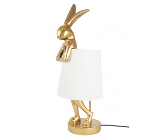 KARE lampa stołowa RABBIT 88 cm biała / złota