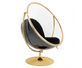 Fotel BUBBLE STAND 2 GOLD VELVET poduszka czarna