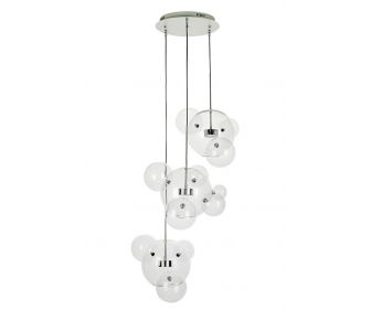 Lampa wisząca CAPRI DISC 3 chrom - 180 LED, aluminium, szkło