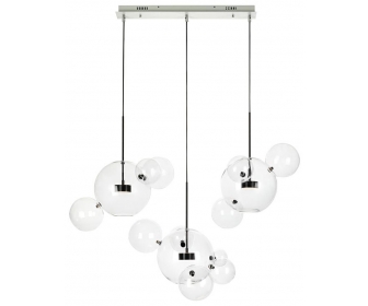 Lampa wisząca CAPRI LINE 3 czarna - 180 LED, aluminium, szkło