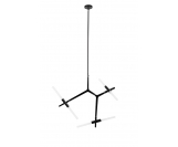 Lampa wisząca CANDELABR 6 czarna - aluminium, szkło