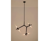 Lampa wisząca CANDELABR 6 czarna - aluminium, szkło