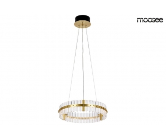 MOOSEE lampa wisząca SATURNUS 47 złota - LED, kryształ, stal szczotkowana