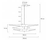 Lampa wisząca APOLLO 2 biała - szczotkowane złoto