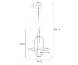 Lampa wisząca FUENTE mosiądz - metal, szkło