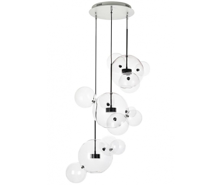 Lampa wisząca CAPRI DISC 3 czarna - 180 LED, aluminium, szkło